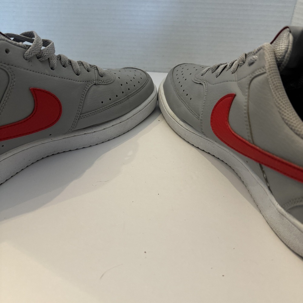 Size 11.5 - Nike Court Vision Next Nature Low Wolf Grey University Red - Picture 9 of 15